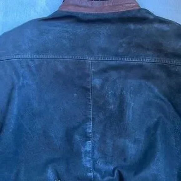 LonePine unisex black leather jacket with design W=M. M=S - Picture 9 of 10